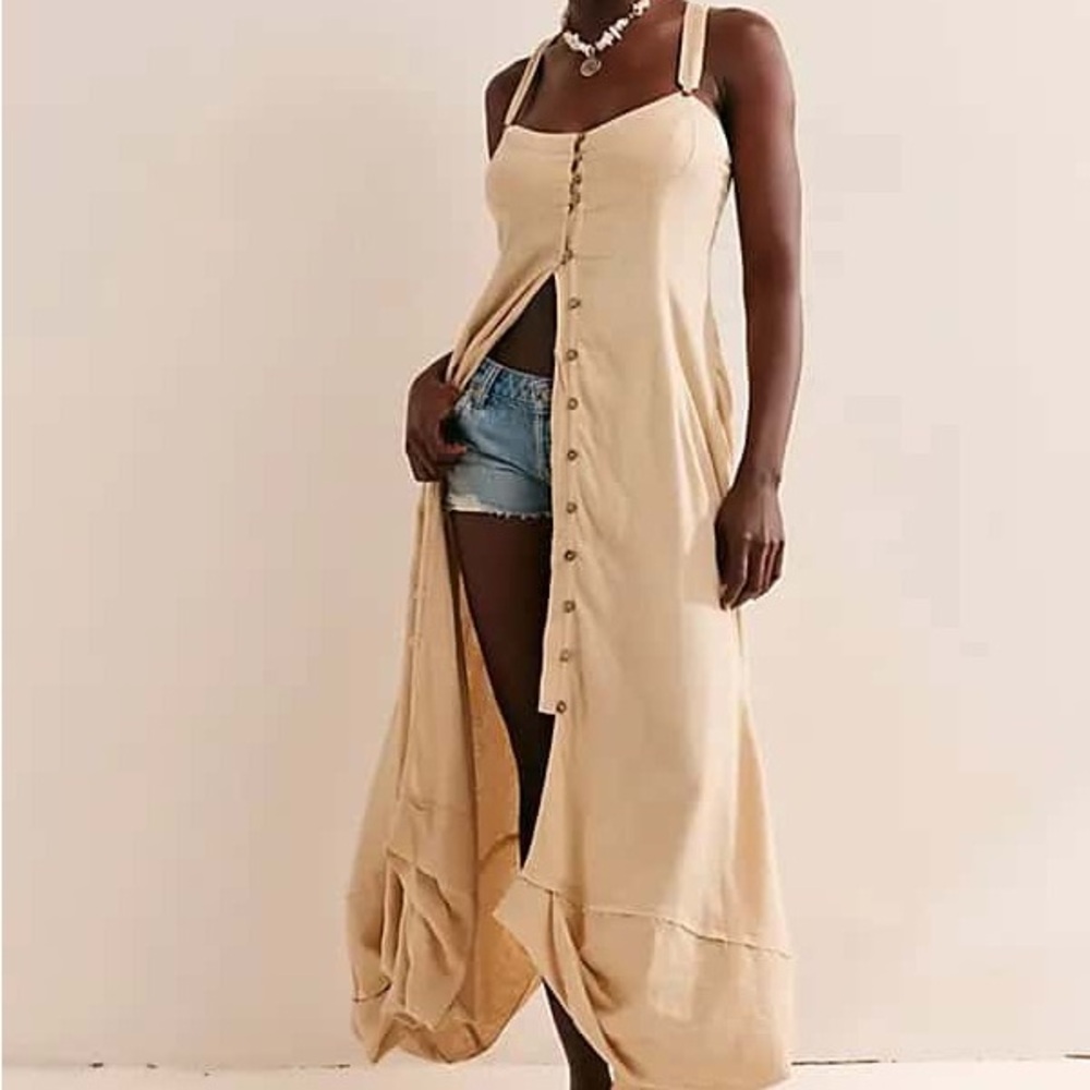 Free People What a Breeze Midi- Bleached Sand